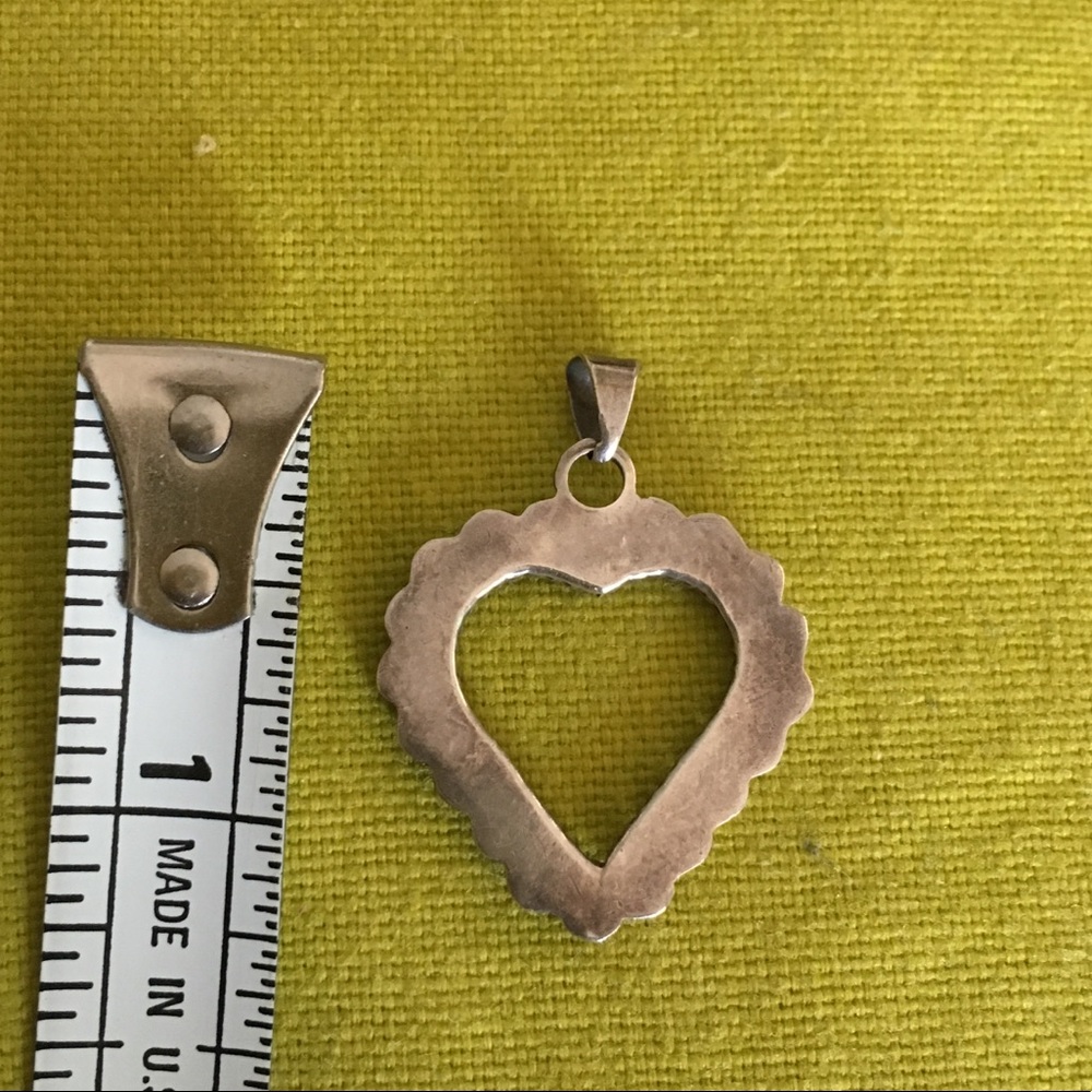 Vintage 925 Sterling silver heart pendant - Picture 4 of 4
